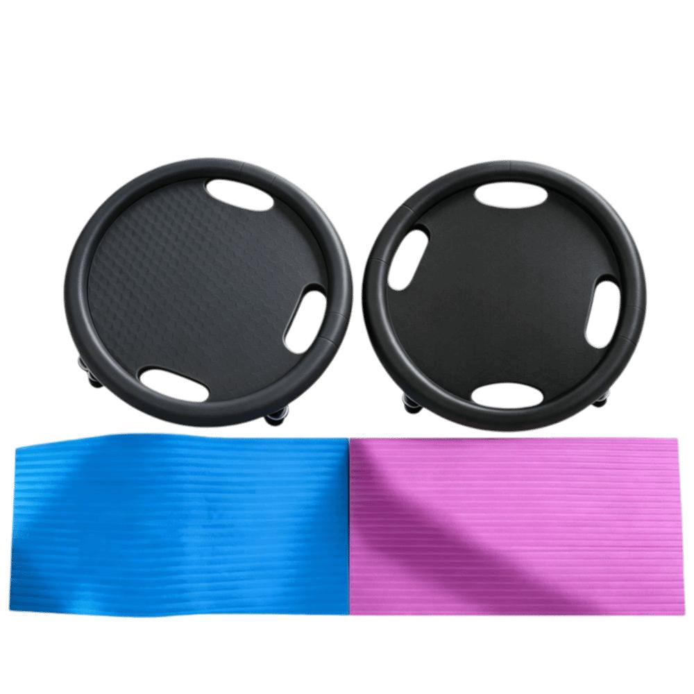6pcs Silent Wheels Fitness Slider Board PP Workout Skateboard  Full Body Exercise