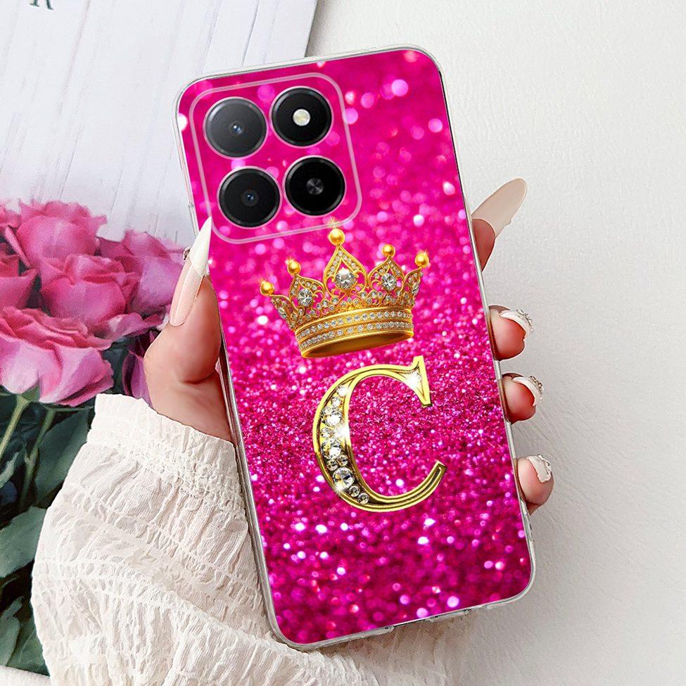 Clear For Honor X5b GFY-LX2 Case X5b Plus Fashion Luxury A-Z Letters Soft Back Cover For Honor X5b Plus Phone Case GFY-LX2P