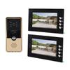 Video Intercom Entry System 2 Units 7 Inches HD Display Wired Video Door Phone Kit with 6PCS Access Cards for Villa Apartment