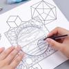 Multifunction Rotatable Drawing Template Art Design Construction Architect Stereo Geometry Circle Drafting Measuring Scale Ruler