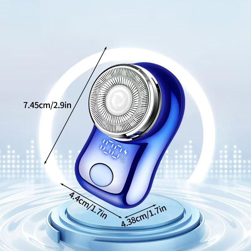 Tragbarer Mini-Bartrasierer für Männer Elektrischer LED-Display-Rasierer Reise Bartmesser Körperhaartrimmer Entferner