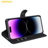 For iPhone 15 Pro Max Wallet Case Litchi Texture Shockproof Leather Flip Stand Phone Cover