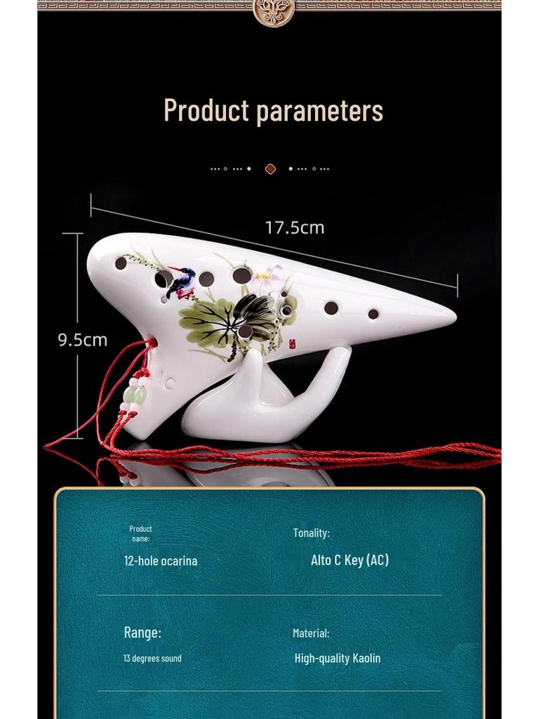 12-håls AC Ocarina: Nybörjare till Avancerad för Studenter
