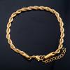 Men Stainless Steel Rope Chain Bracelet for Women Hand Bangle Gold/Copper Color Foot Ankle Anklet Jewelry Accessories DIY Gift
