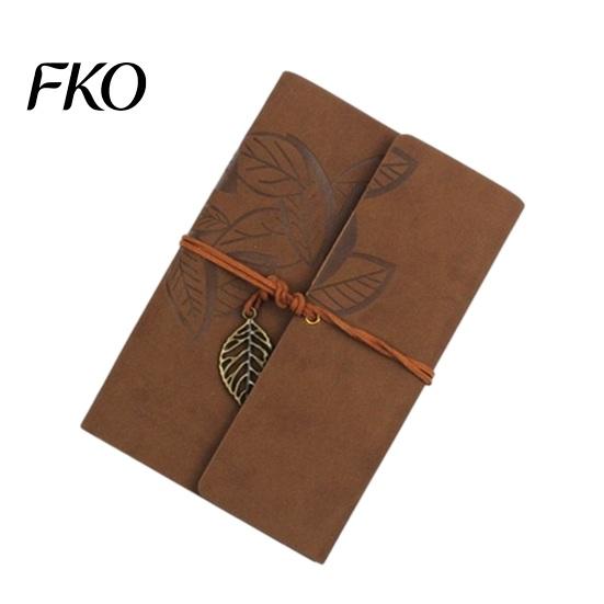 Unique Strap Pendant Notebook Vintage Faux Leather Journal, A5 A6 A7 6 Ring Loose-Leaf Metal Leaf Bookmark with Retro for Writing, Sketching,