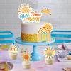 6pcs Here Comes The Sun Cake Topper Yellow Orange Blue Balls Cake Topper Here Comes The Son Baby Shower Boho Cake Decoration