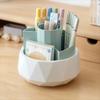 Pen Stand 360° Rotating Pen Holder 4-Grid Makeup Brush Organizer Pencil Storage Box  Home