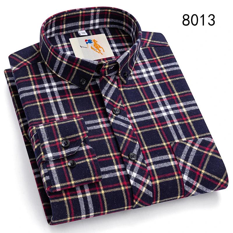 Flanell-Plaidhemden für Herren Klassischer Stil Langarm Umlegekragen Freizeitkleidung Täglicher Gebrauch Pflegeleicht Weiches Material Hemden