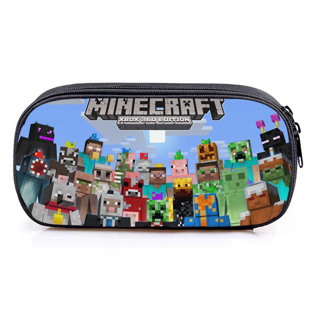 Minecraft Game Student Large Capacity Pencil Bag Stationery Bag Cartoon Pencil Bag Storage, Stationery Box