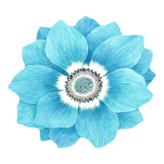 Lotus Flower Floor Mat Non-Slip Round Area Rug Washable Floral Carpet Chinese Style Rug for Bedroom Living Room Kitchen Bathroom Cloakroom