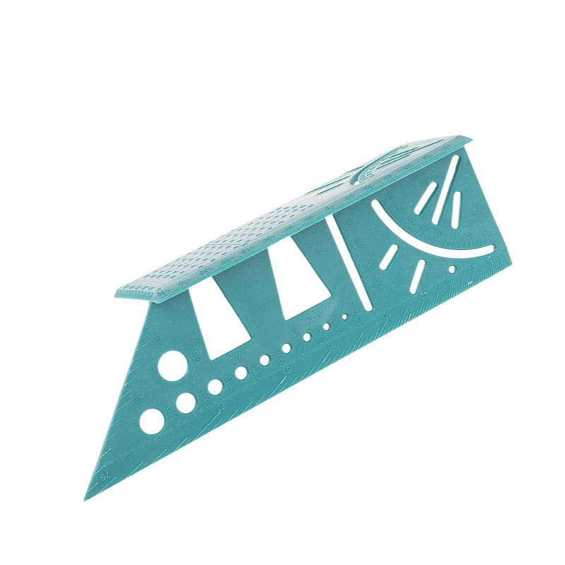 

Многофункциональный угломер для плотника Locate 3D, инструмент для измерения угла скоса, перфорированная позиционирующая линейка, линейка с линиями 45 и 90 градусов зелёный