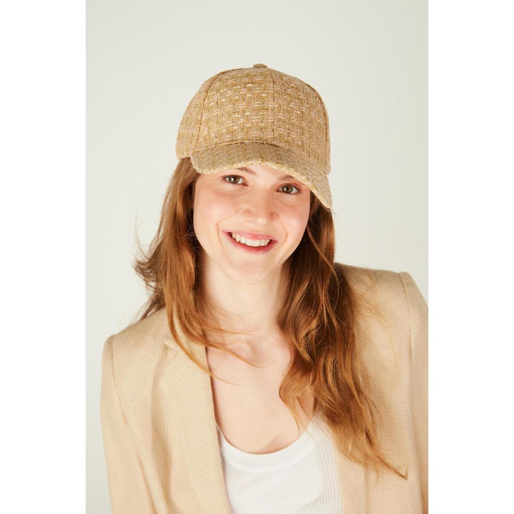 14392 Camel Wide Straw Hat With Ribbon Detail
