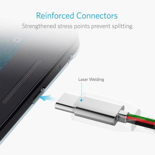 Anker USB Type C Cable PowerLine USB-C & USB-A 3.0 Cable Compatible with iPhone 16 / 15 / Oculus link/Galaxy/iPad Pro/iPad Air/MacBook/MacBook Air/Xpe