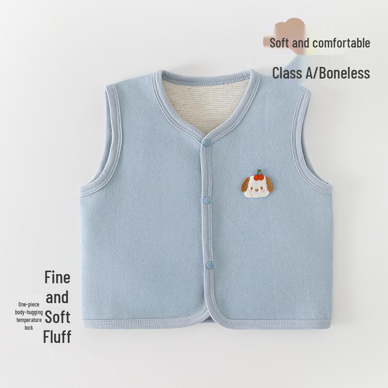 Double-Sided Soft Baby Vest – Warm Cartoon Sleeveless Cardigan for Newborns
