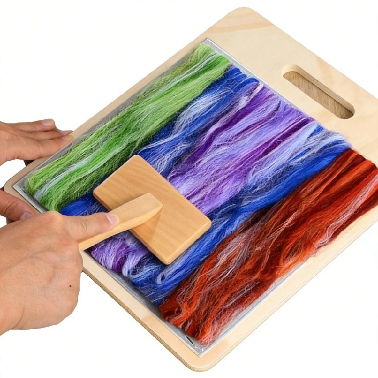 Set di Tavoletta per Mescolare la Lana Portatile con Comodi Pennelli in Fibra per Artigianato Domestico