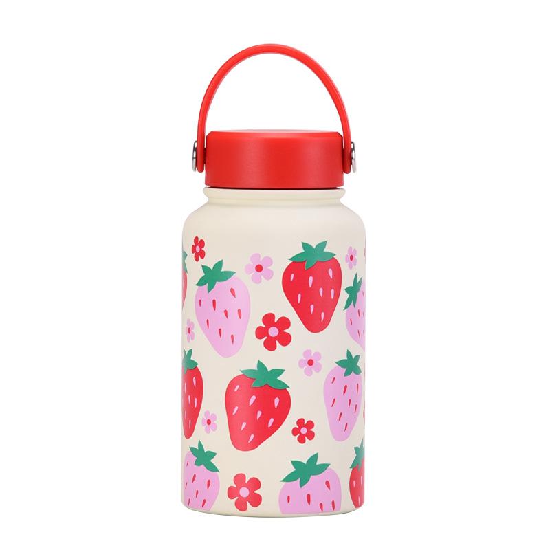 650Ml Thermos Cup Wide Mouth Portable Vacuum Children'S Student Sports Kettle Outdoor Printing Water Cup