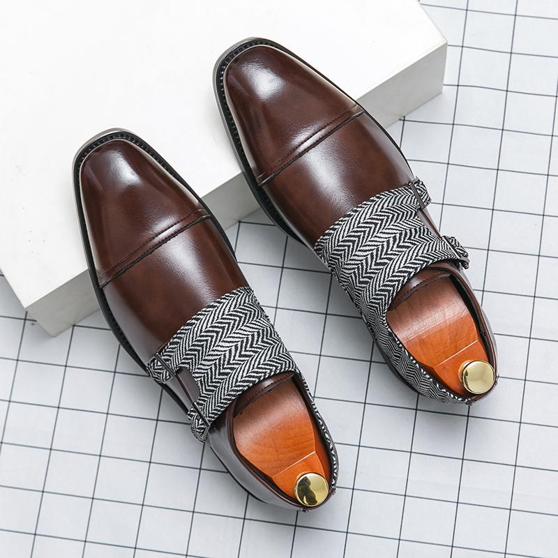 Fashion New Luxury Gentleman Monk Strap Mix Colors Slip On Shoes For Men Casual Loafers Business Formal Dress Footwear Zapatos Hombre