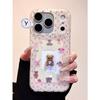 Cute Girl Heart Lace Wreath Sparkling Bear IMD Double-layer Mobile Phone Case for iPhone1716151413
