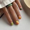 Short European Square Fresh and Cute White Less Lemon Fake Nails Popular Finished Product Removable