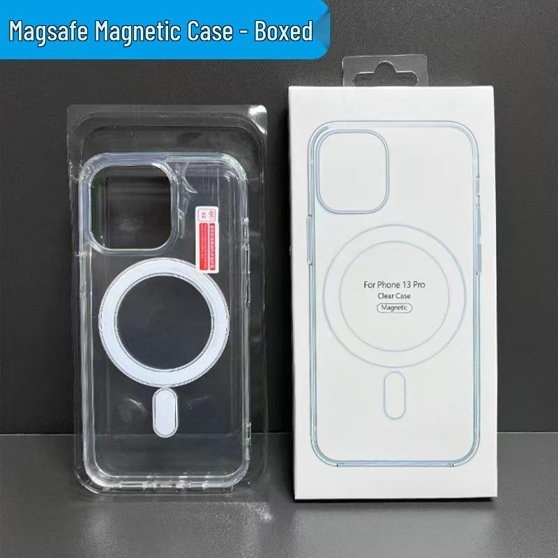 Apple 12/13/14 Magnetic Airbag Phone Case, Drop-proof, Strong Magnet, Heat Dissipation, Transparent