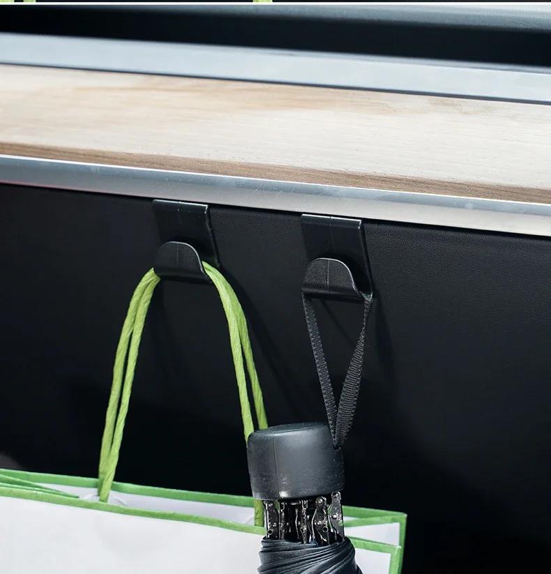 1 Paar Universal-Handschuhfach-Hakenhalter für das Auto vorne, kompatibel mit Tesla Model 3 Y, Anti-Schwing-Taschenhalter, Regenschirm-Zubehör