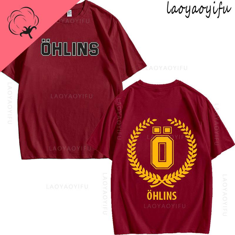 Ohlins Thema 100% Baumwolle Sommer Mode Herren O-Ausschnitt T-Shirt Hipster Herren T-Shirt Streetwear Oberteil Federung Auto Motorrad Sport Rennen