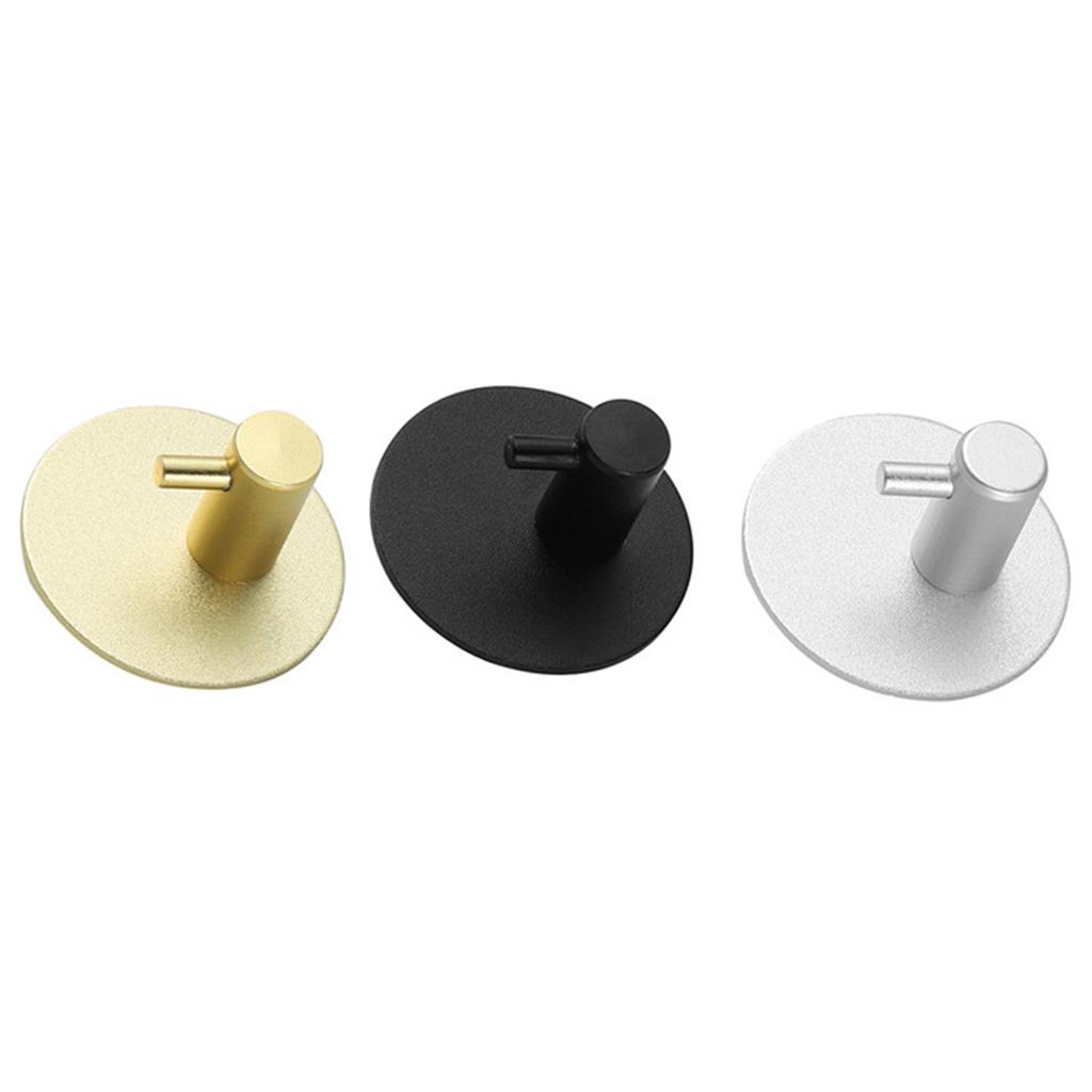 Home Use Round Self Adhesive Wall Door Hook Holder Rack Key Clothes Coat Towel Hanger Aluminum