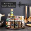 Solid Wood & Steel Rotating Organizer Tray for Spices & Makeup