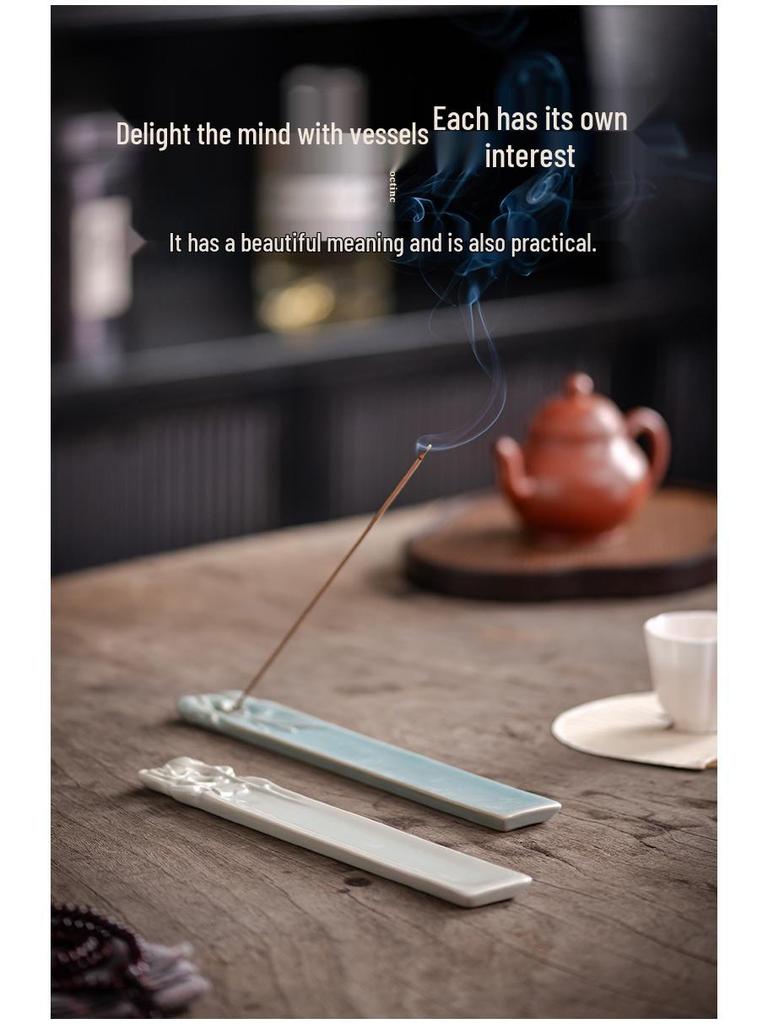 Modern Ceramic Incense Holder for Agarwood & Sandalwood - Indoor Zen Ornament for Incense Sticks.