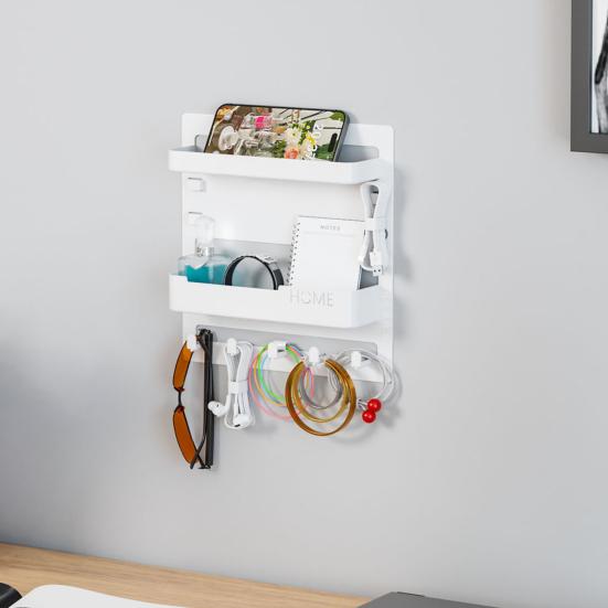 Bedside Shelf Wall Mount Storage Rack Strong Load-bearing Easy Installation Game Console