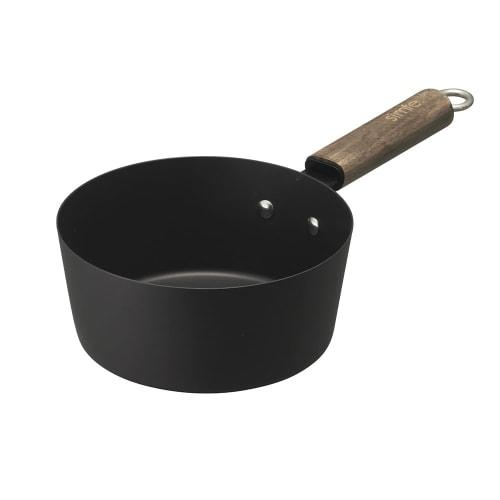 Rust-Resistant Iron Frying Pan: simfe. 18cm Soup Pan, Induction and Gas Compatible, No Preheating Required, Metal Tools Compatible, High-Temperature C