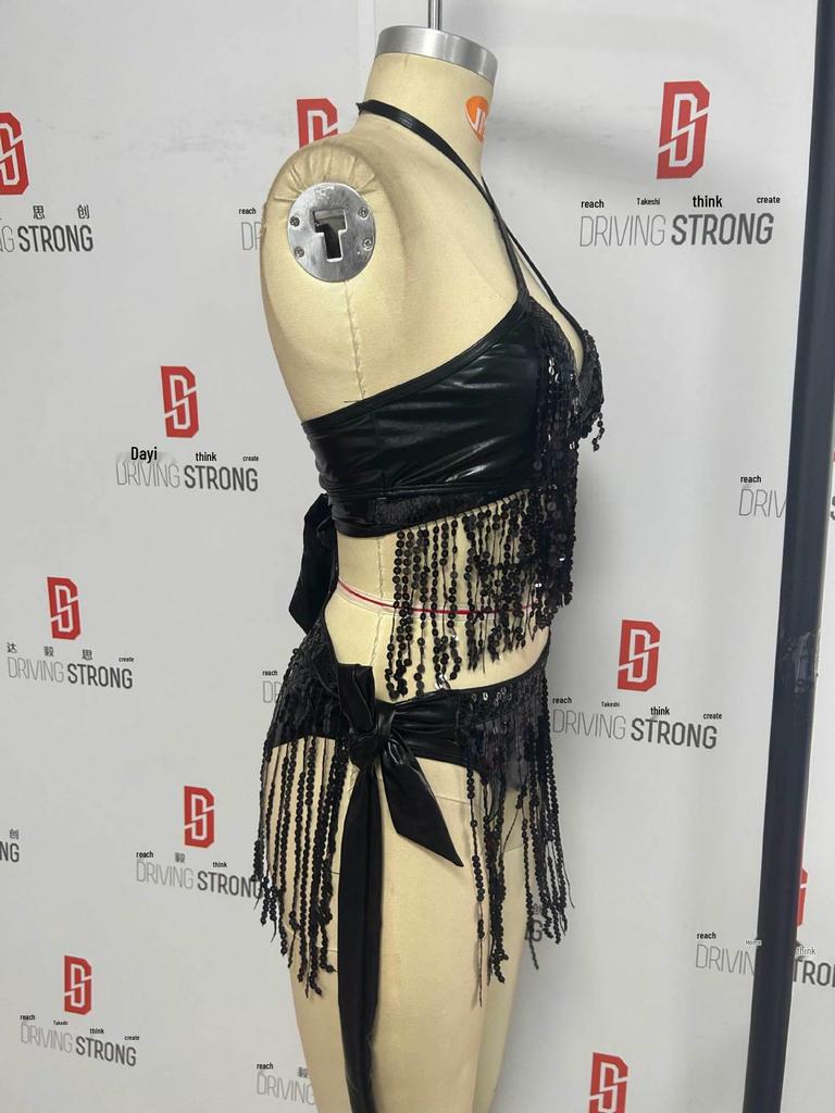2024 Electric Music Festival Glitter Tassel Swimsuit: Sexy Three-Piece Set for Women.