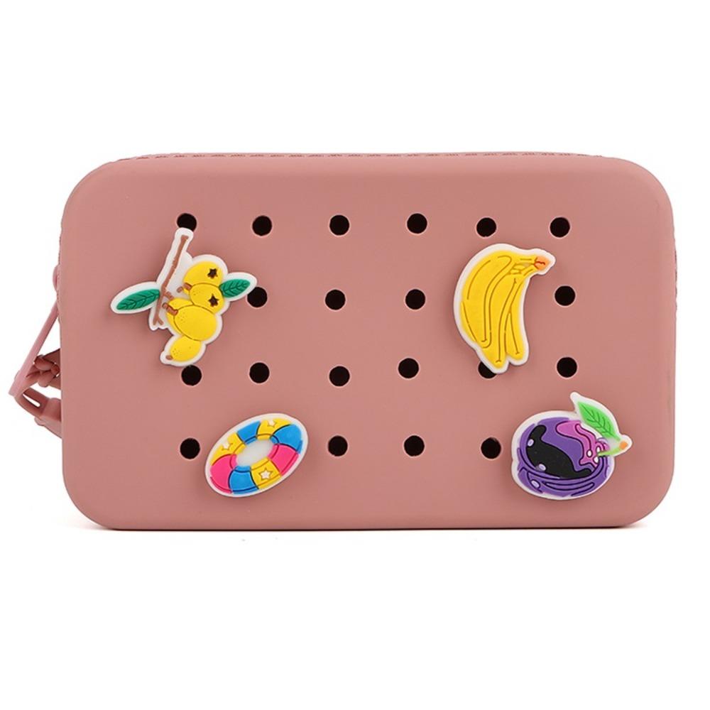 Nuevo Monedero DIY de Silicona Multiusos Portatarjetas Agujeros Cremallera Bolsa de Almacenamiento