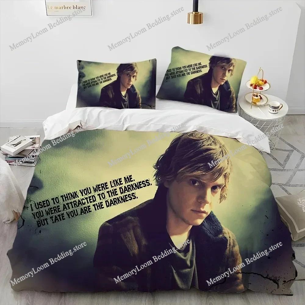Movie Character Cool Evan Peters Movie TV Actor Bedding Set Twin/Queen Size Duvet Cover Pillowcase Soft Bedroom Decor Set