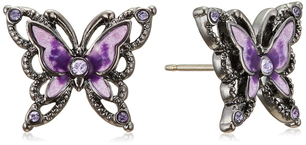 ANNA SUI Butterfly Motif Earrings SAMA1420 XV Purple 2-Way