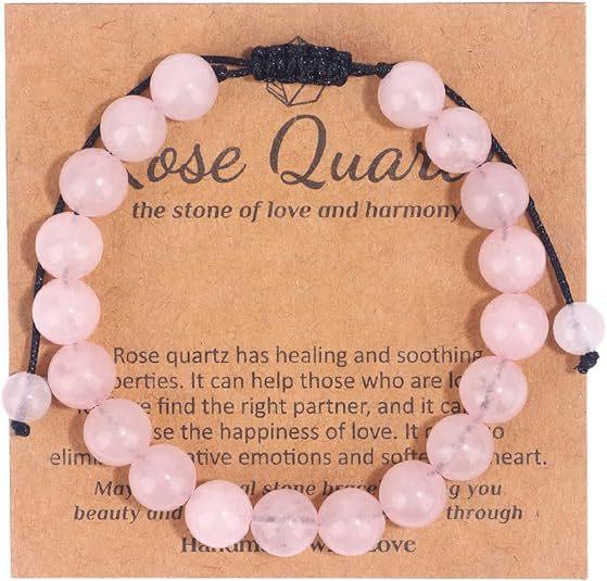 Hot Selling Natural Stone with Cardboard Beaded Elastic String Bracelet Crystal Agate Tiger Eye Stone Wholesale Bracelet Jewelry