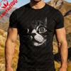Hypno Cat Spiralaugen Grafik T-Shirt Herren Baumwolle Lustig Katzenliebhaber Kurzarm Tee Psychedelisch Meme Lässig Outdoor Tägliches Outfit