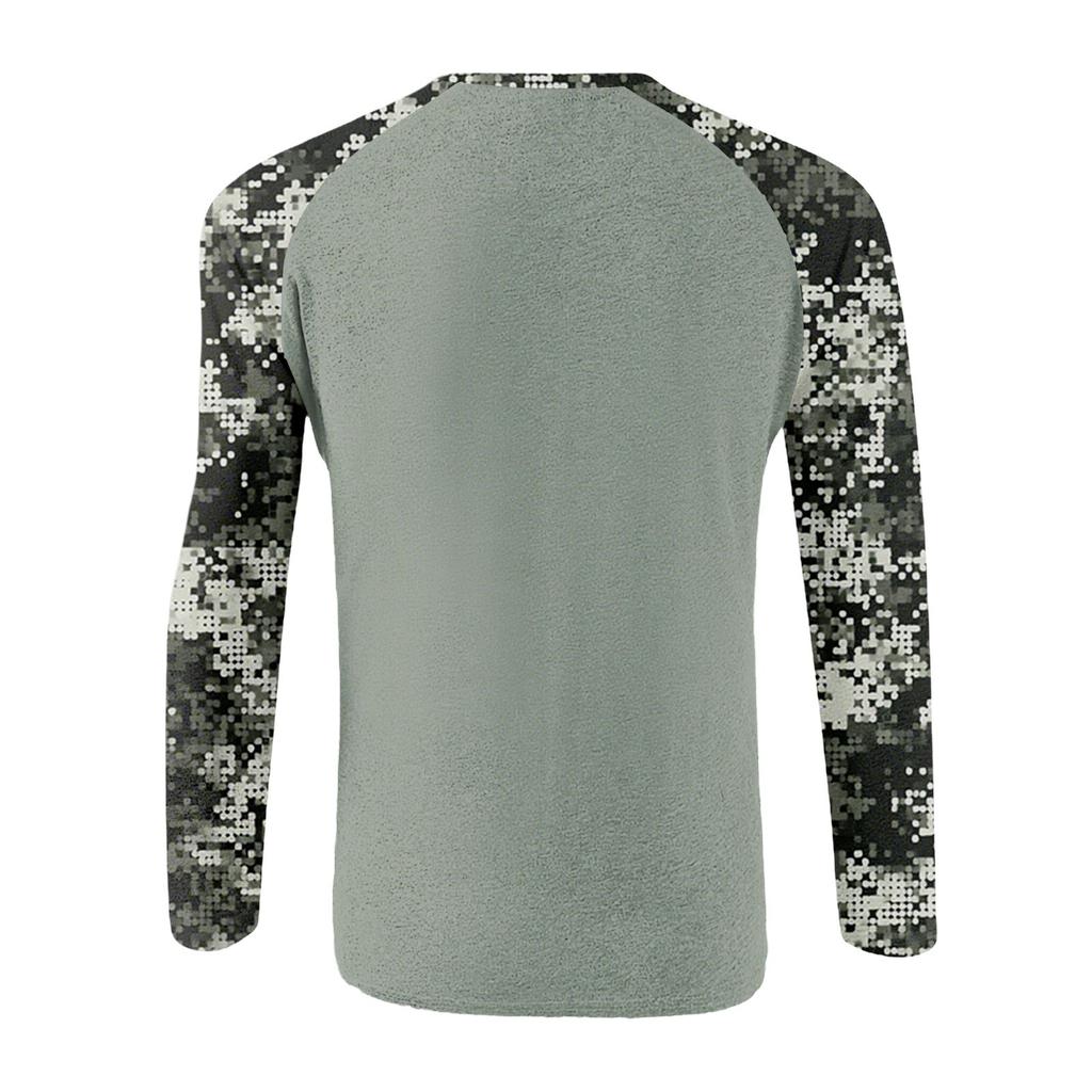 Camouflage Style Printed Raglan Sleeves Men's Short Sleeved Top