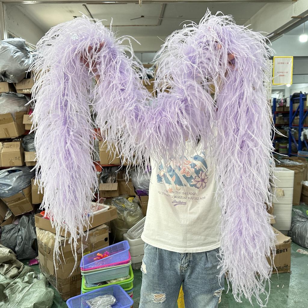 DIY 2 Meter Flauschige Straußenfeder-Boa 1-lagig bis 20-lagig Dick Schal aus hochwertigen Federn zur Dekoration von Brautkleidern Individuell anpassbarer DIY-Schal