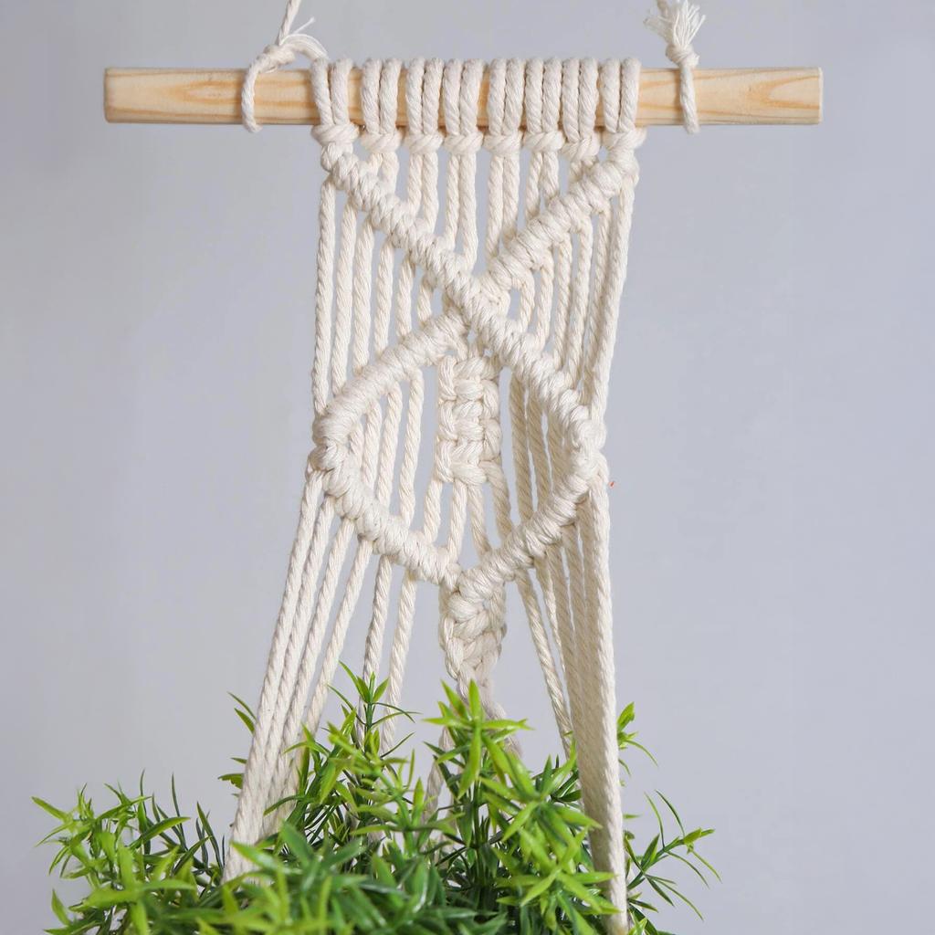 1/2Pcs Handmade Macrame Plant Hanging Rope Flower Pot Planter Hanger Wall Decor Courtyard Garden Plant Hanging Basket Rope