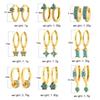 Elegant S925 Silver Turquoise Butterfly Studs & Four-Leaf Clover Earrings for Women