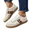 Large Size Retro Leopard Print Women's Autumn New Round Head Lace-up Versatile Casual Shoes