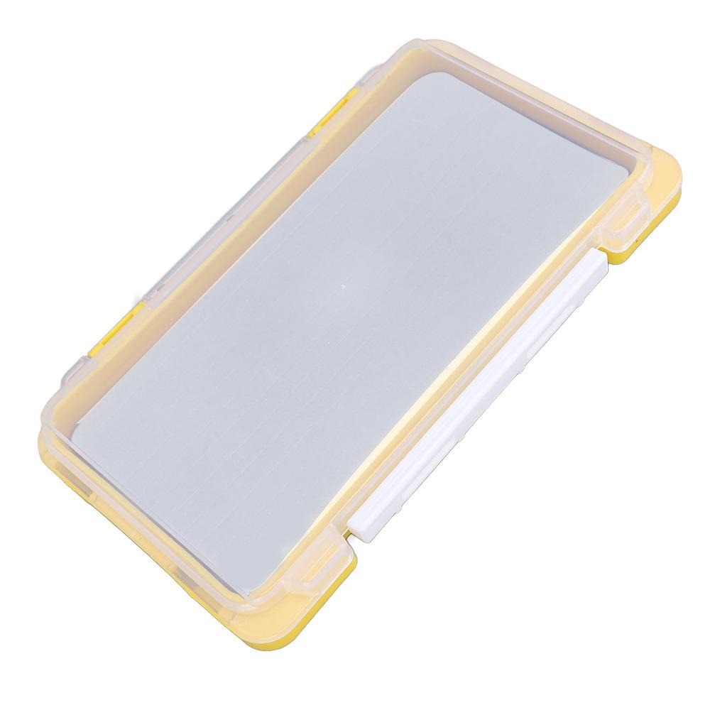 Kunststoff-Jig-Box Gelb Wasserdichte Angelköder-Box 17,3×9,75×2cm Schaumstoffeinlage Angel-Organizer-Box Köderfischen