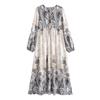 Spring 2026 Elegant Long Sleeve Bohemian Maxi Dress - European & American Style