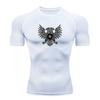 Men's Double Head Eagle Star Print Compression Athletic T-Sh