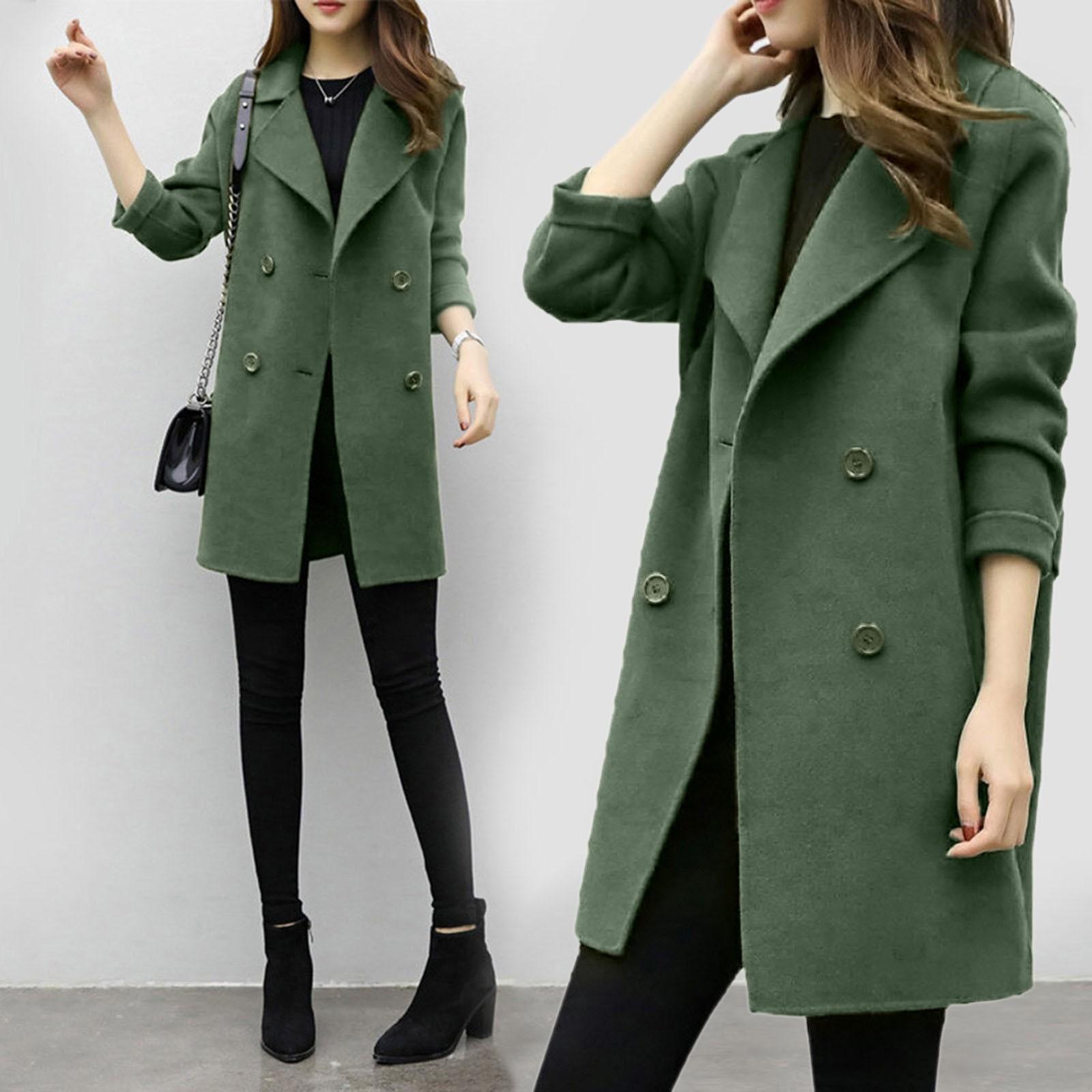 

Женская зимняя куртка, повседневная верхняя одежда, кардиган, приталенное пальто XL зелёный