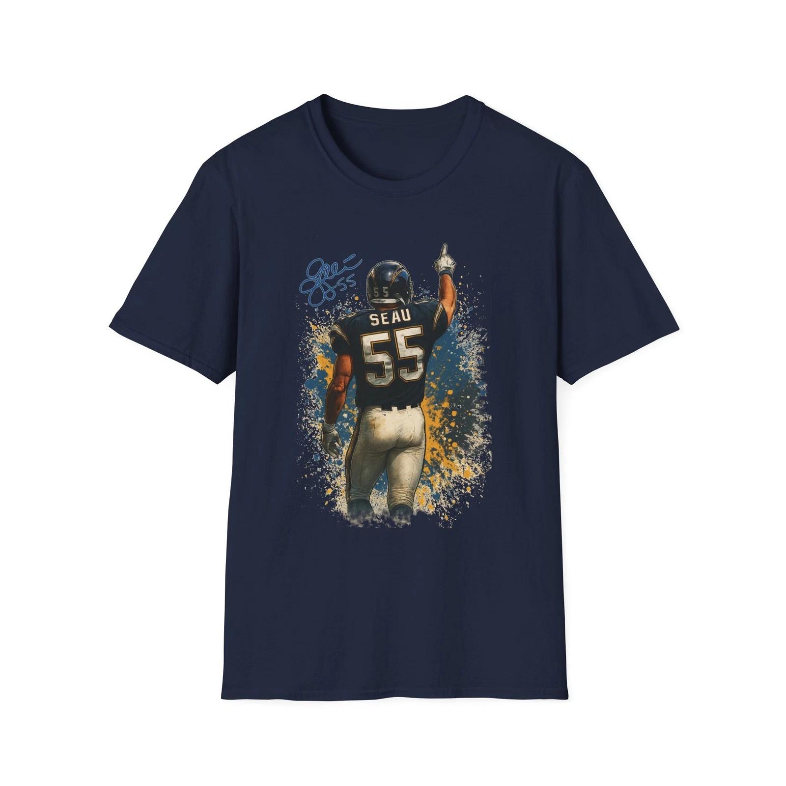 Men s and Women s T-shirts Vintage Jr Seau Chargers Football T-Shirt, San Diego Retro Football Tee, XL