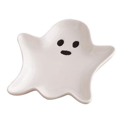 Ceramic Jewelry Tray Halloween Ghost Shaped Small Ring Holder Trinket Dish Jewellery Storage Organizer Vanity Jewelry Tray Dish