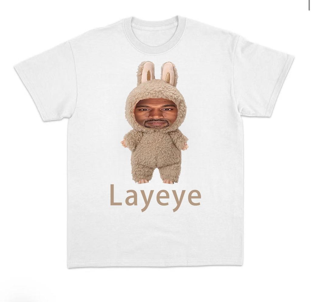 2025 Nowy Spoof Kanye Layeye T-shirt Kreatywny Krótki Rękaw Czysta Bawełna Męski Damski Casualowy T-shirt Top Chłopcy Dziewczęta Moda Męski T-shirt