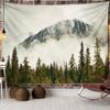 Mountains Psychedelic Tapestry Starry Sky Wall Hanging Star Stars Leaf Village Dorm Decor Blanket 130Cm Woven Personalized